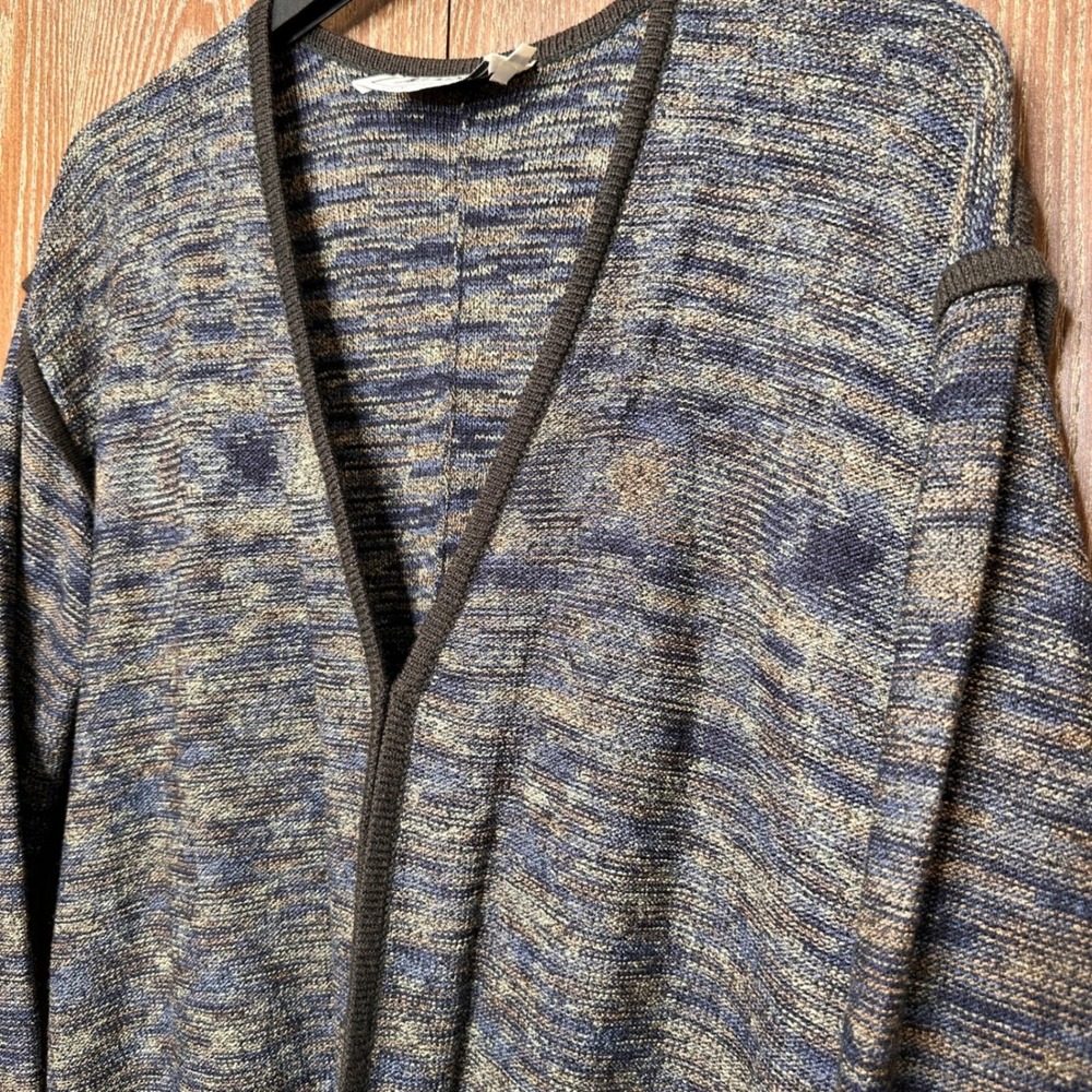 Alnoral Vintage 90s Wool Blend Knit Cardigan and Top Twin Set Blue Brown 1X USA - Picture 8 of 16
